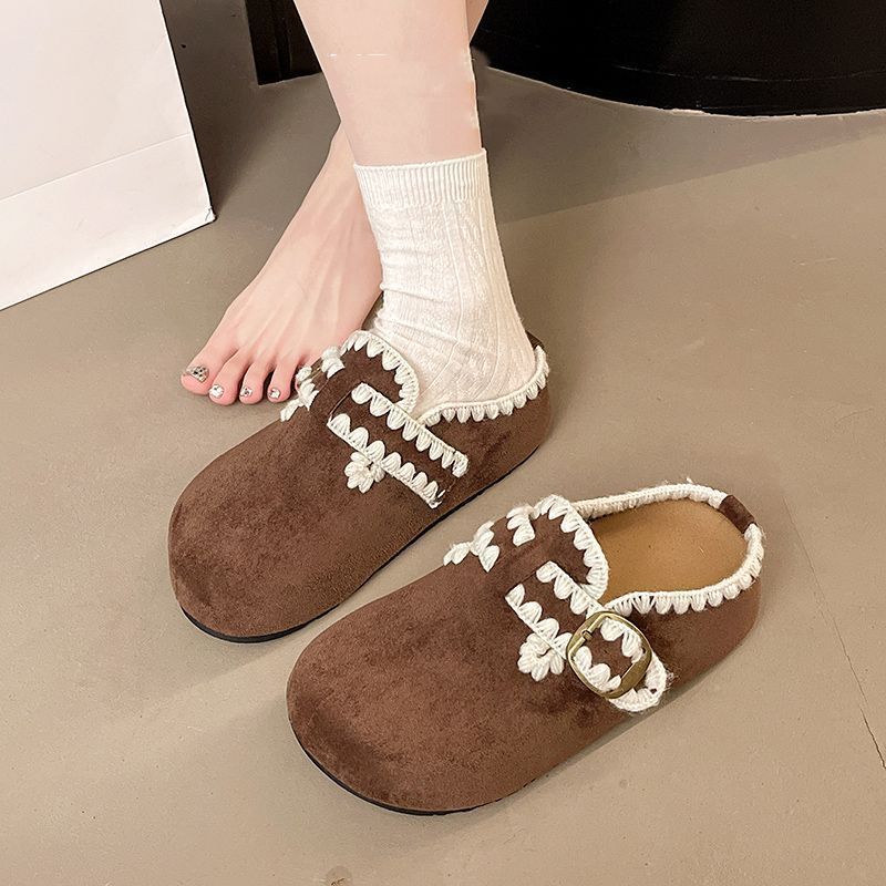 Баотоу тапочки женские повседневные Birkenstock с ретро ежедневной юбкой полутапочки
