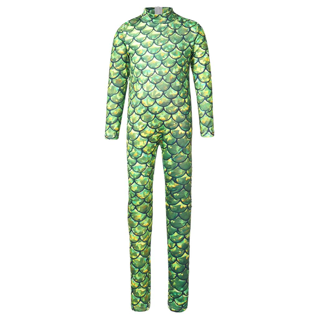 Гимнастический купальник для девочек, комбинезон русалки с длинными рукавами, боди, комбинезоны для акробатики, танцевальные балетные велосипедки