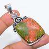 Unakite Gemstone Handmade 925 Sterling Silver Jewelry Pendant 2.48" SU-9873