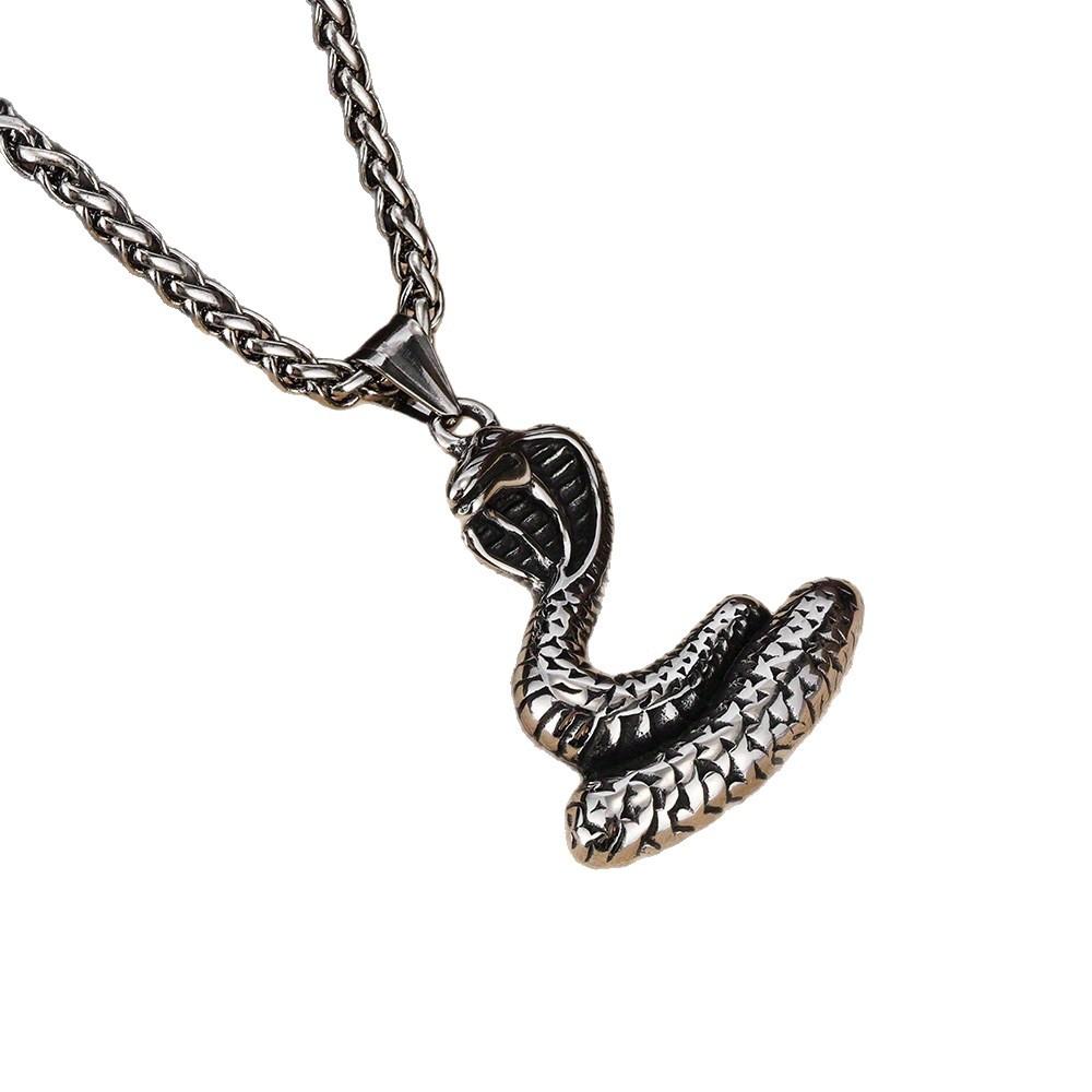 New European and American Cobra Pendant Hip Hop Versatile Titanium Steel Necklace