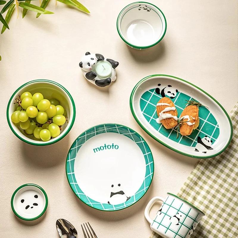 Китайский стиль мультфильм керамические тарелки легкие роскошные домашние вкусные блюда рыбная тарелка роскошный ресторан фруктовый салат тарелка