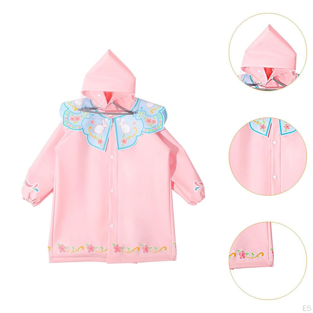 Kids Raincoat Boys Girls Rainwear Reusable Outsuit Portable Rain Poncho Hooded Cape for Summer