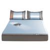 Ice Silk Cooling Fitted Sheet Style Mat Set