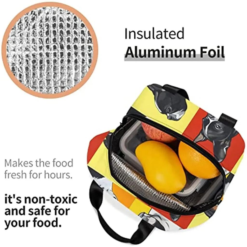 Милый мопс, переносная фольгированная уплотненная изоляционная сумка для обеда, сумка для обеда для женщин, мужчин, детей, многоразовые ланч-боксы для школы, работы, путешествий