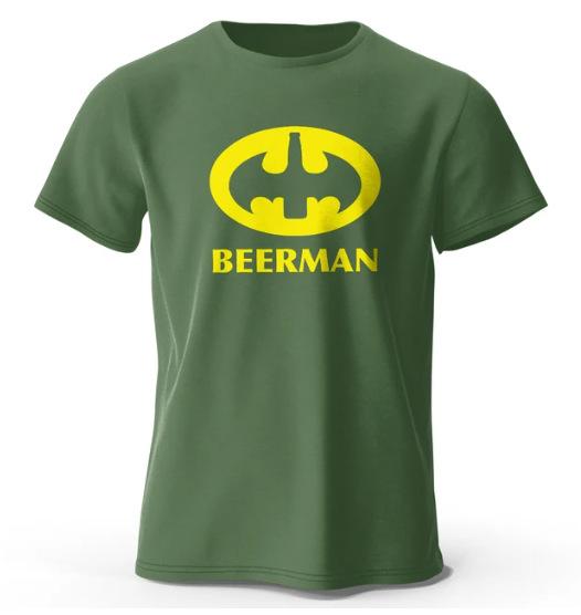 Beer print T-shirt men's and women's classic oversized fun print 3D print short-sleeved summer top