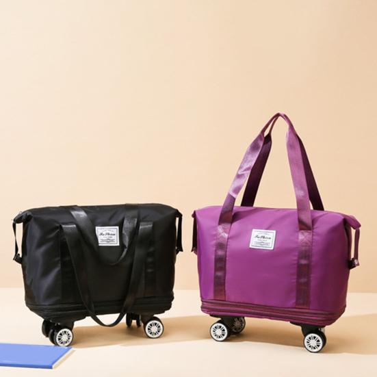 Travel Bag with Duffel Large Capacity Detachable Wheels Dry Wet Separation Waterproof Oxford