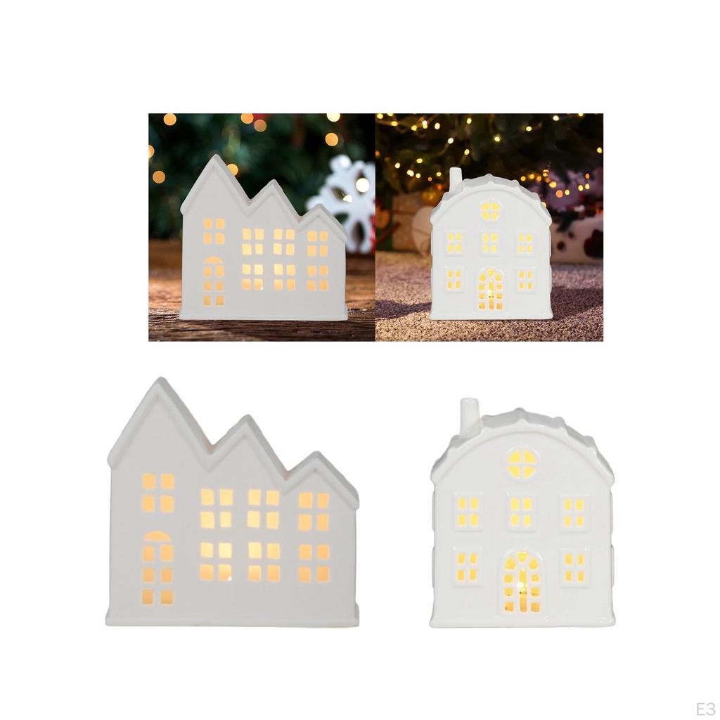 Illuminated Holiday House Sculpture for Festive Home Decor