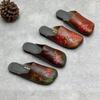 Women's Vintage Handmade Leather Slippers Hand-painted Cowhide Flat Sandals
