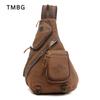 Old-fashion Canvas Men's Chest Pack Large Capacity One Shoulder Bag Trendy College Student Crossbody Bag Birthday Gift for Husband Boy Friend