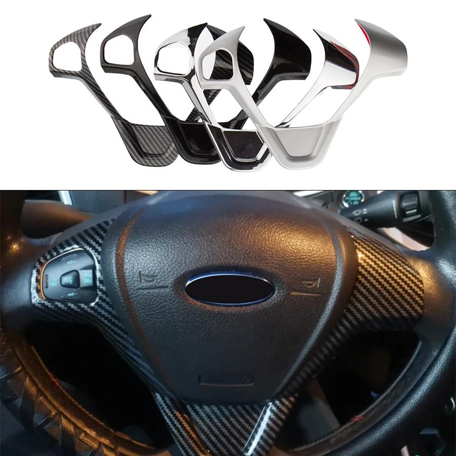 Для Ford Fiesta MK7 2009-2017 Ecosport 2012-2017 Чехлы на руль автомобиля Декоративная наклейка Автоаксессуары для стайлинга