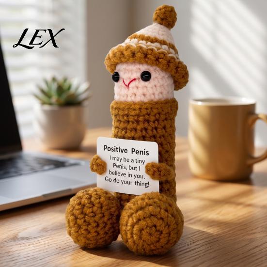 Emotional Support Gift for Family Handmade Crochet Ornament, Funny Positive Desk Buddy, Cute Unique Figurine Figurine, Keepsake Friends Coworkers