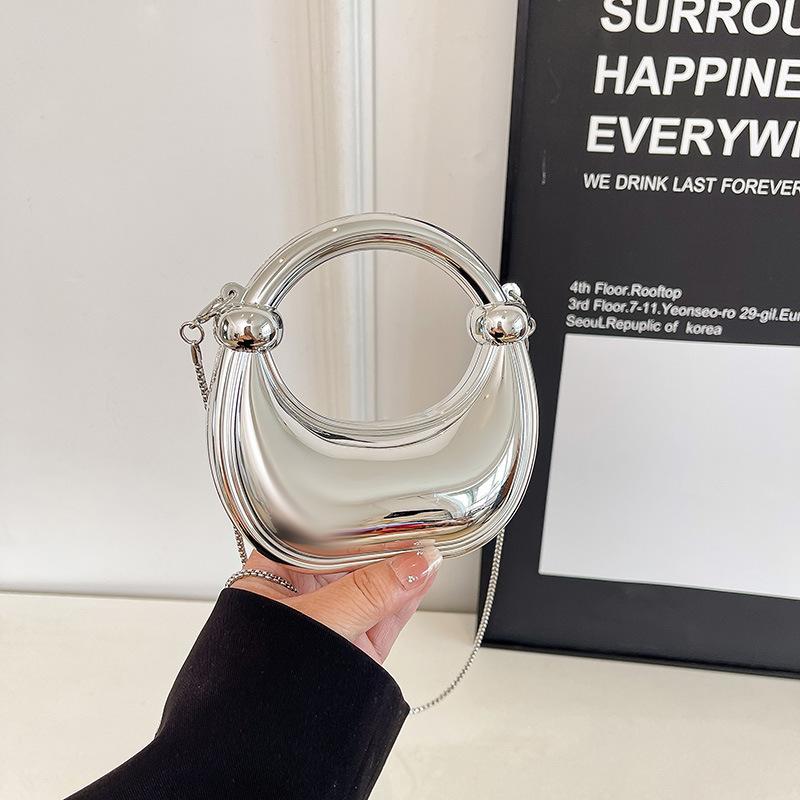 European and American plaid box bag, gold and silver bead bag, home decoration handbag, makeup acrylic bag