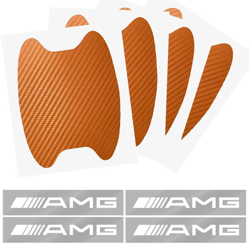 Наклейка на дверь автомобиля Углеродное волокно Царапины Защитная пленка для ручки автомобиля Для Mercedes Benz AMG GLE GLS GLC CLA GLB ML C500 C200 C300 W204 W206 W212 W203