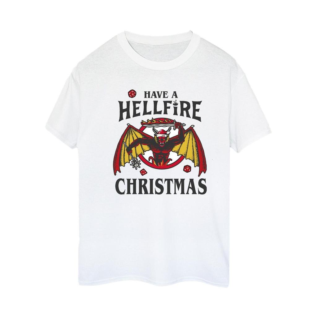 Netflix Womens/Ladies Stranger Things Hellfire Christmas Cotton Boyfriend T-Shirt