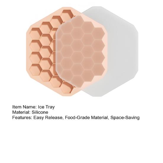 Силиконовые формы для льда с крышкой 37 ячеек Сотовые формы для льда для виски коктейлей Многоразовый ледогенератор Семейная вечеринка Барные принадлежности
