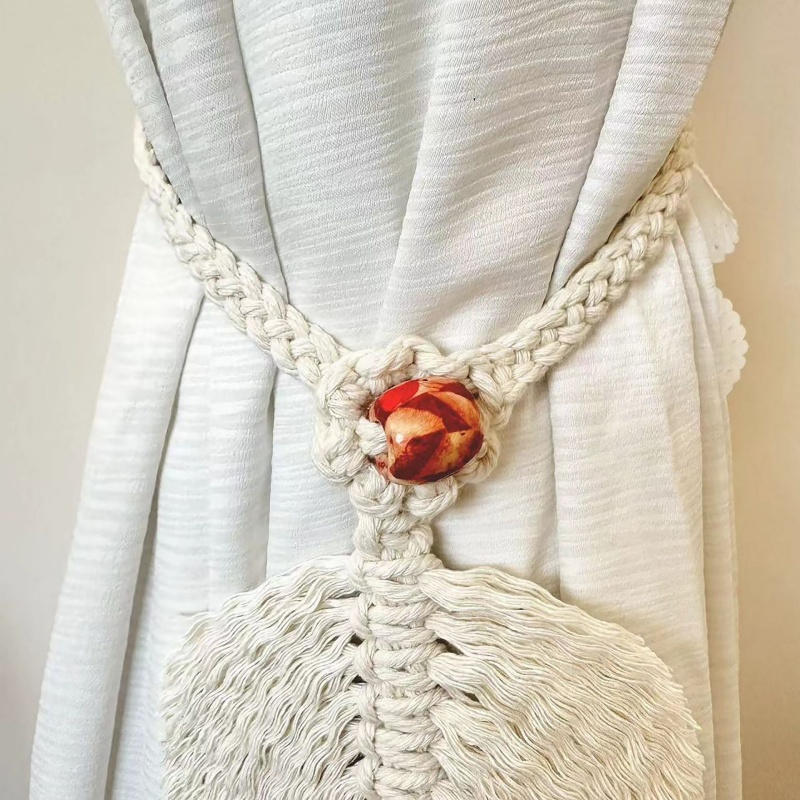 Подхват для штор плетеный держатель с завязками богемный домашний декор ручной работы подхваты для штор макраме кисточка в форме листа