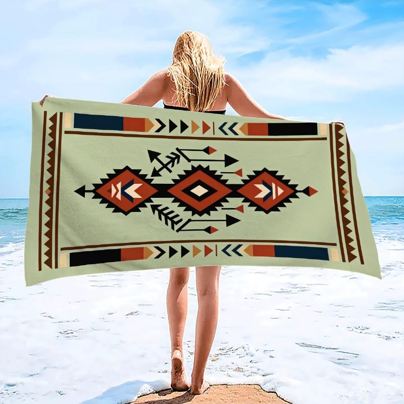 Пляжное полотенце в стиле бохо с геометрическими узорами, Пляжные полотенца, Сверхбольшие пляжные одеяла из микрофибры, Супервпитывающие банные полотенца