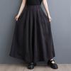 Black Plus Size Vintage High Waist Casual Loose Summer Wide Leg Pants Women Trousers