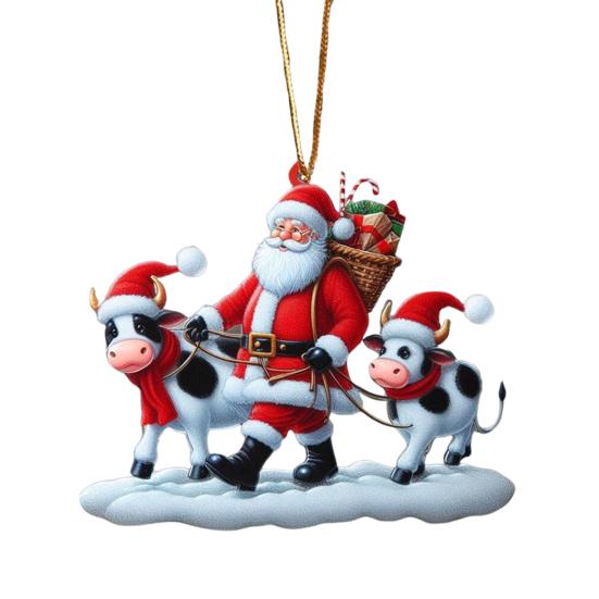 Рождественский подвесной орнамент акриловый мультяшный стиль кулон с шнурком