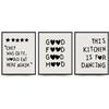Funny Kitchen Decor Set of 3 - Five Star Rating Poster, Black Kitchen Quotes Decor Chef Was Cute Print, Chef Signs Decoration Trendy Cooking Art,