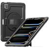 Для iPad Про 11 (2024) M4 A2836 Чехол-подставка PC+TPE Чехол для планшета с ремешком для руки и плечевым ремнем