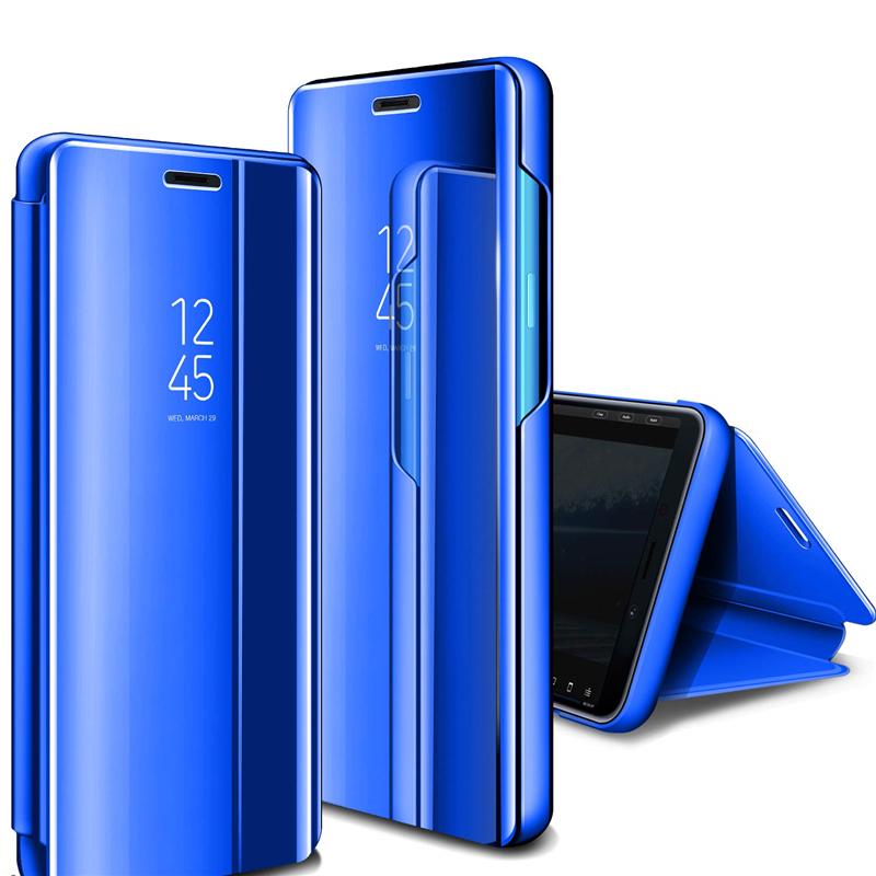 Умный зеркальный противоударный чехол для телефона для Samsung Huawei Honor Xiaomi Redmi iPhone OnePlus Магнитный флип-чехол из искусственной кожи