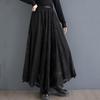 Черное кружево больших размеров Высокая талия винтажная весна осень повседневная свободная длинная женская юбка женская юбка