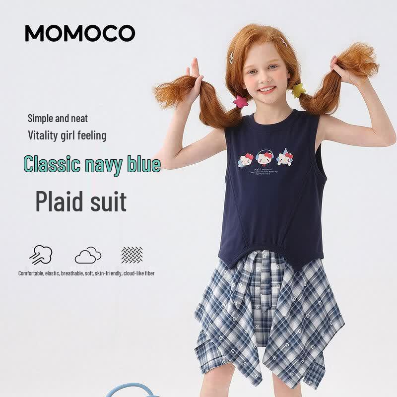 Летний повседневный комплект для выступлений для девочек MOMOCO, состоящий из двух предметов