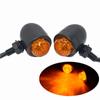 10mm Universa Motorcycle Black Amber Bullet Turn Signals Indicator Light Metal For Harley Bobber Mini Sportster Chopper