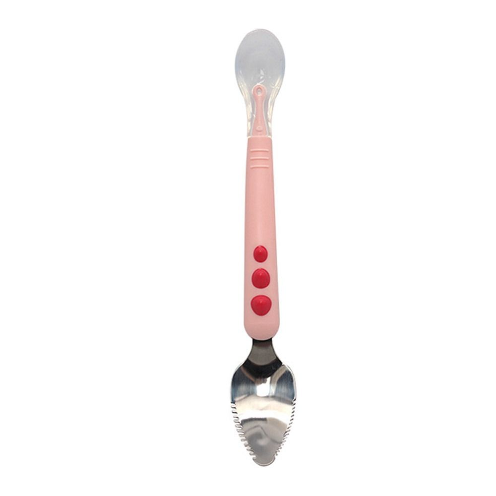 Double-Ended Complementary Food Spoon Silicone Feeding Spoon Durable Fruit Scraper Spoon