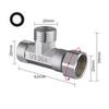 Stainless Steel T-Valve 1/2 Inch T Adapter Diverter Valve Three Way Bath Bidet Sprayer Shower Hole Device