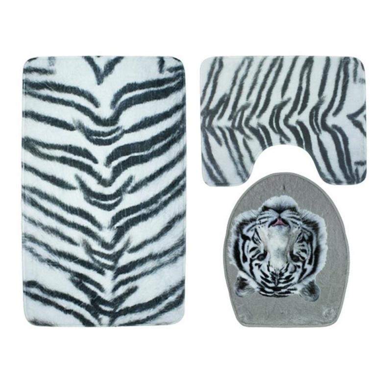 3 шт./компл. коврик на пьедестале с 3D животным принтом + крышка для унитаза + коврик для ванной, комплект ковров