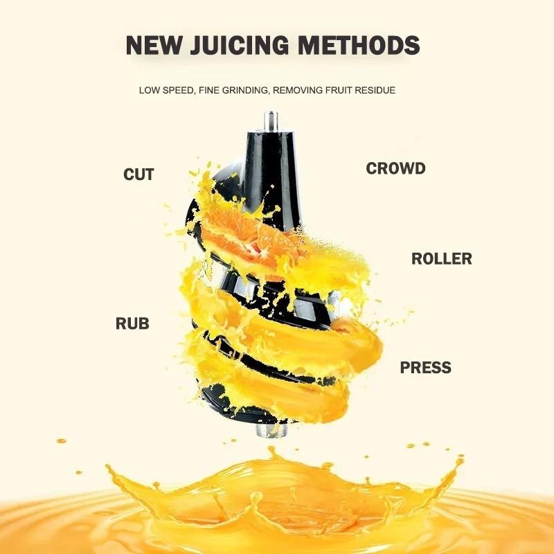 300W High Power Household Electric Fruit Juicer Large Caliber Fruit Extractor Blender Slow Chewing Cold Press Juicer
