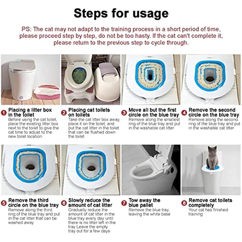 Приучаем к туалету для кошек, Сиденье для приучения к туалету для кошек, Приучение к пользованию туалетом для кошек, Набор горшков для дрессировки кошек подходит для любой кошки