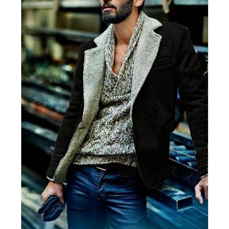 Осень и зима Новая меховая куртка All-in-one, теплая шуба, мужское пальто из искусственной кожи