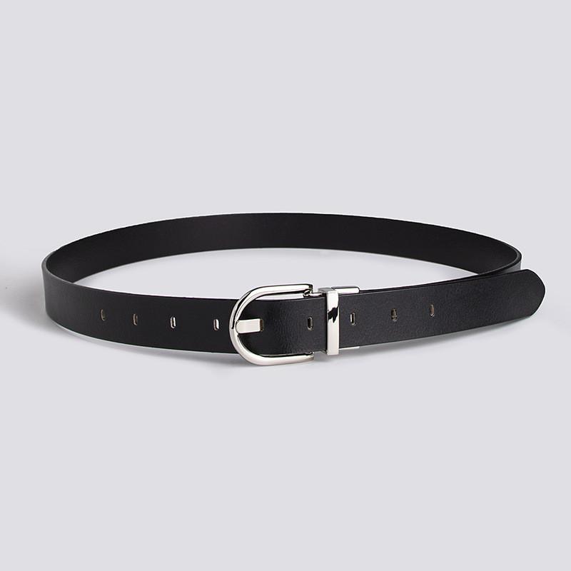 Twolayer Cowhide Ladies Belt With Alloy Closure For Formal Office And Business Outfits