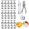 200Pcs Boxed Snaps Buttons Set Double Cap Leather Punch Pliers Durable Snap Fastener Kit  DIY Craft
