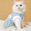 Fluffy Cat Shirt Cute Warm Pet Apparel with D-ring Kittens Cartoon Winter Coat for Small Dogs Puppies Daily Wear Costume Party