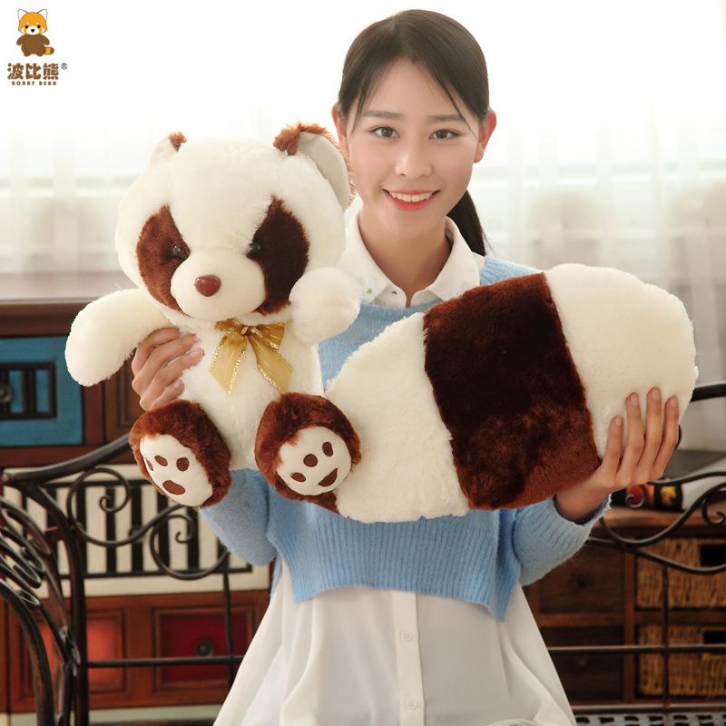 Super Soft Lazy Fluffy Hair Stuffed Animals Plushie Plush Raccoon Long Tail Big Tail Hug Throw Pillow Birthday Gift Boys Grils