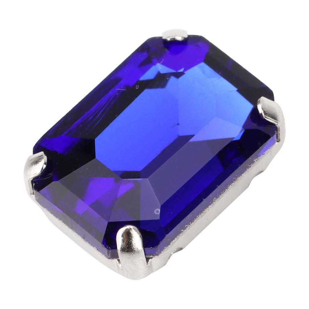 10 шт., прямоугольные швейные стразы, стеклянные хрустальные коготки, аксессуары для одежды «сделай сам» (синий)