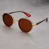Нейтральные Новые Ретро Повседневные Круглые Солнцезащитные Очки В Золотой Оправе Модные Индивидуальные Хип-Хоп Уличные Стрельбы Вогнутые Солнцезащитные Очки