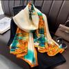 180*90CM Fashion Dustproof Big Bandanna Popular Satin Finish Silk Shawls Scarves Luxury Print Sunscreen Beach Towel
