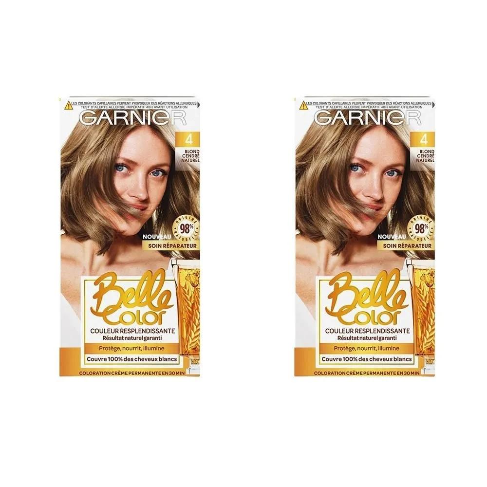 Garnier Belle Hair Color 2 Pack 4 Natural Ash Blonde Permanent Color 4 Natural Ash Blonde BELLE COL