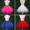Women Tutu Skirt A-line Big Swing Scattered Hem Solid Color Multi-layered Candy Color High Elastic Waist Fluffy Gauze Dancing Performance Short Skirt