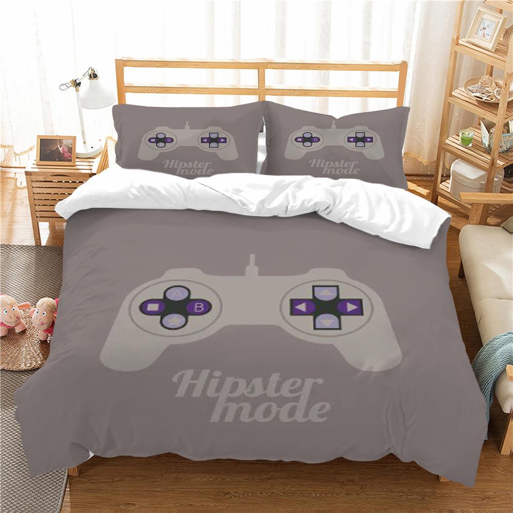 Fashion 3D Gamepad Bedding Suit Quilt Cover Bed Set Home Bedroom Bed Decor Microfiber Soft Pillowcase Kids Gift