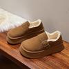 Snow Boots Women's Winter New Thick-soled Fluffy One-pedal Lazy Bread Women's Shoes Velvet Cotton Shoes