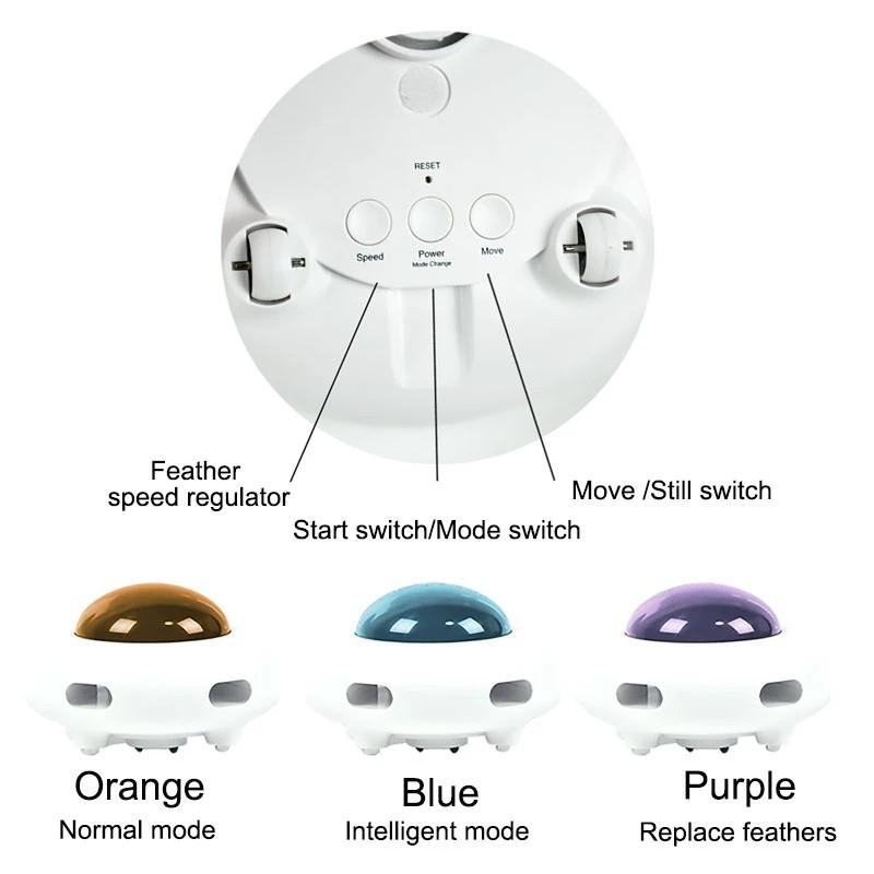 Автоматическая дразнилка с перьями, игрушки для кошек и котят, интерактивная активность, электрические сумасшедшие игрушки, интеллектуальные USB-перезаряжаемые игрушки для питомцев