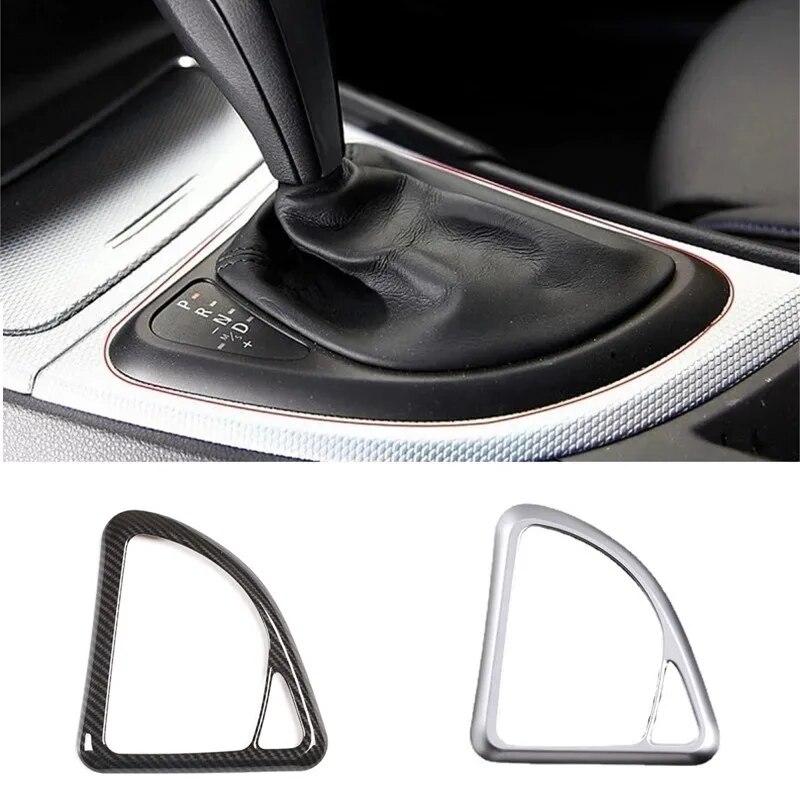 Carbon Car Style Car Central Control Gear Shift Lever Frame Stickers Fit For BMW 1 Series E81 E82 E87 2007-2011 Auto Accessories