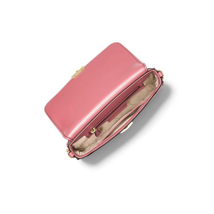 Michael Kors Mk Bradshaw Однотонная Сумка-багет из Стеганой Кожи с Логотипом-Буквой на Цепочке Женские сумки Светло-розовый 30S1G2BL1T-644