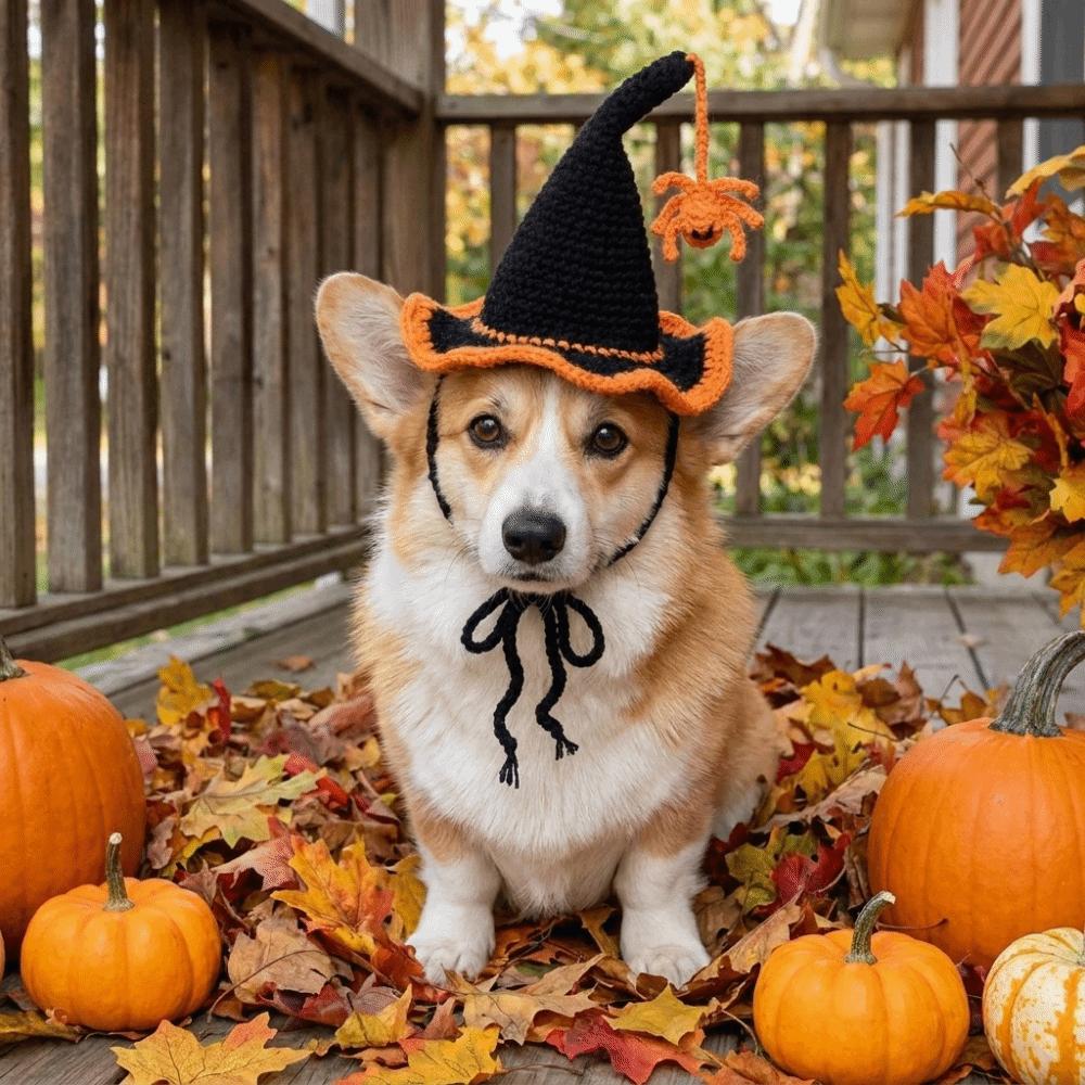 Adjustable Pet Halloween Star Hats Soft Cat Witch Hat Halloween Dog Costume Costumes Party